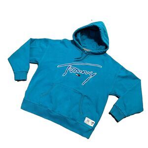 Tommy Hilfiger Tommy Jeans Capsule Hoodie Sweatshirt Aqua Blue Large